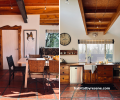 Kitchen and dining area featuring timber features and Resene Bianca