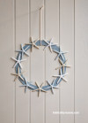 Wreath, starfish wreath, blue and white starfish wreath