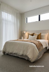 Guest bedroom, white guest bedroom, guest bedroom featuring Resene Half Milk White