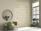 Reading nook, reading nook with nature-inspired wallpaper