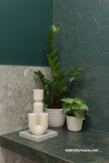 Powder room, dark green powder room