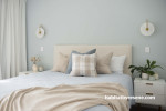 Guest room, guest room featuring Resene Half Duck Egg Blue