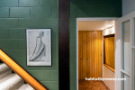 Stairwell and hallway, stairwell and hallway featuring dark green, stairwell featuring Resene Paddock