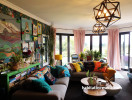 living room inspiration, wallpaper inspiration, colourful interior ideas, wallpaper feature, resene