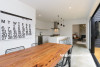 black exterior, resene black, resene alabaster, white walls, scandi design, kitchen