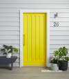 exterior inspiration, exterior ideas, exterior design, front door ideas, yellow front door, resene