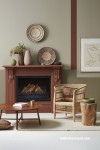 fireplace, living room, lounge, brown fireplace, brown living room, interior lines, feature wall