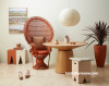 sitting room, terracotta chair, orange living, pink and terracotta, resene sunbaked